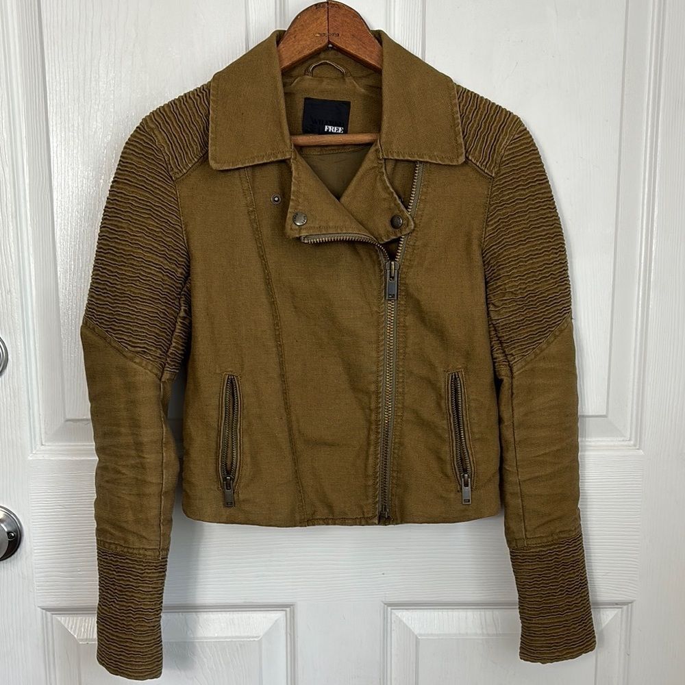 ARITZIA WILFRED FREE Tan Women’s Moto Jacket size XXS
